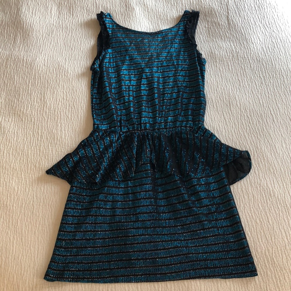 Vintage peplum sparkle mini dress